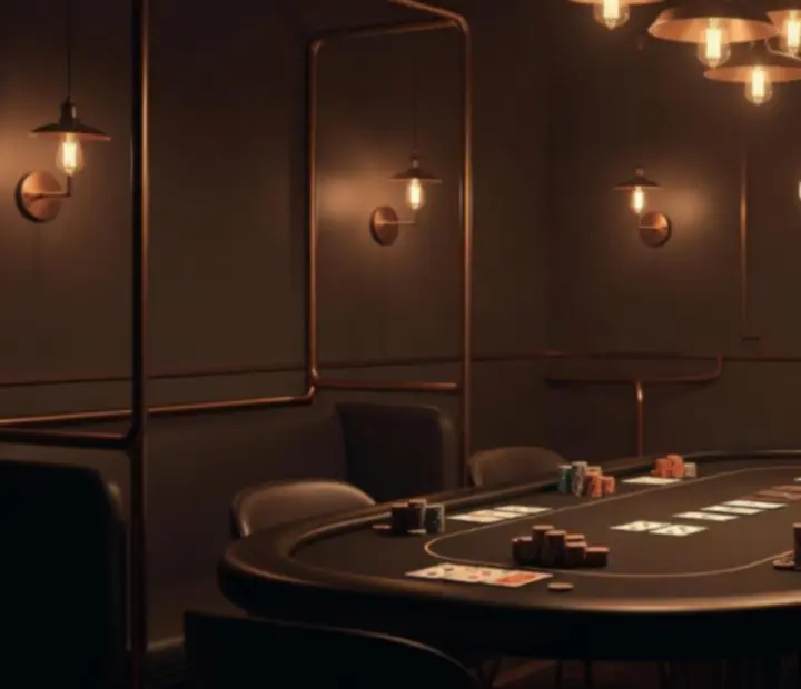 Ambient lighting w Card Lounge Wonderstar s. r. o. z miękkim, ciepłym światłem